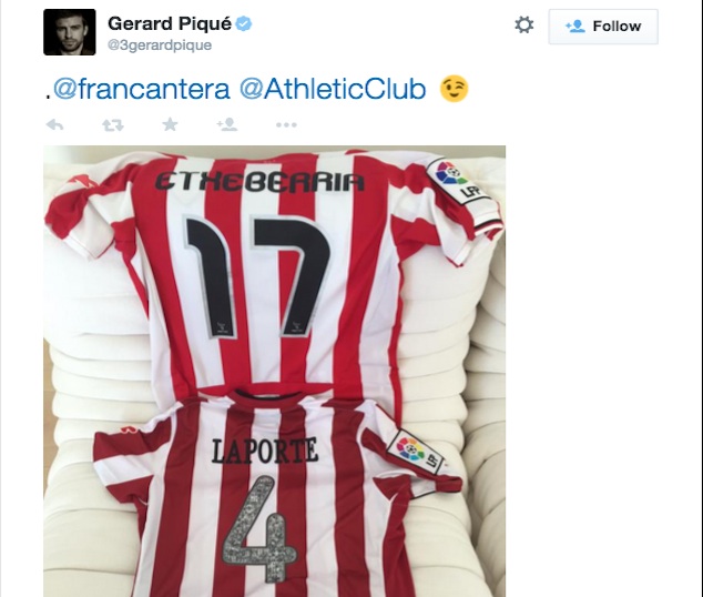 Pique has Athletic Club shirts in his collection